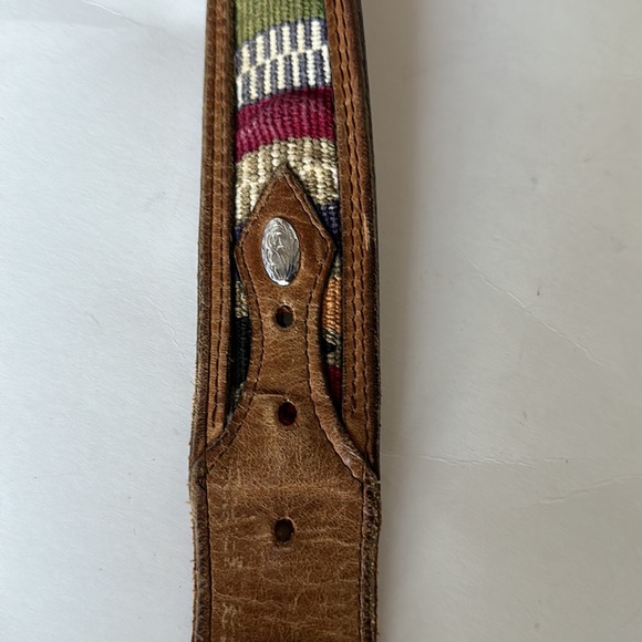 Western Hand Made Vintage Belt Aztec Pattern Men’s Size 46 - Picture 6 of 10